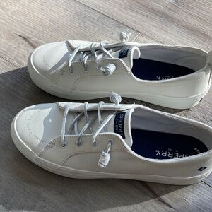 Sperry white leather sneakers